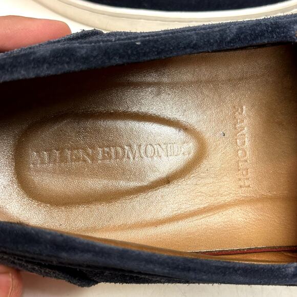 VERY GOOD Allen Edmonds Randolph Penny Loafer Sneaker Blue Suede Shoes 10.5 - Picture 9 of 10